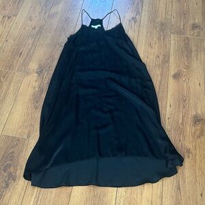 Sleek Black Slip Dress with Spaghetti Straps